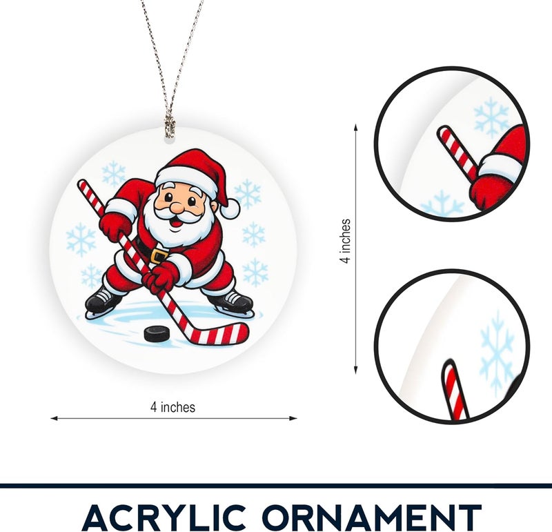 NELXI Hockey Ornaments for Christmas Tree, Hockey Ornament 2025, Santa’s Favorite Hockey Player Ornament, Funny Sports Christmas Decoration, Holiday Keepsake Gift for Hockey Lovers, Family, and Friends - Image 4